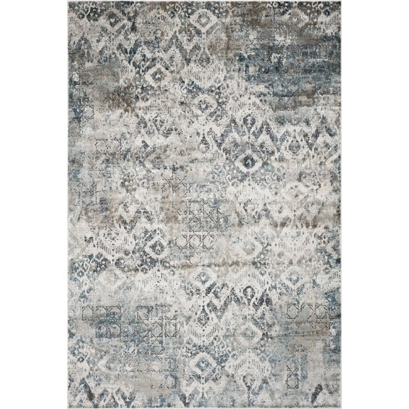 5'x8' Teal Machine Woven Distressed Traditional Indoor Area Rug