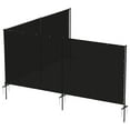 thumbnail image 1 of 5'x89' Outdoor Privacy Fence with Iron Poles Ground Spikes Dog Garden Privacy Metal Fence Backyard Patio Yard Barrier Border Divider Black, 1 of 5