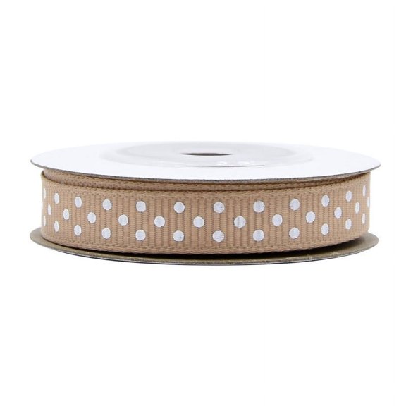 5 yards Soft Stylish Ribbon Yards Round Dotted Packing Ribbon for DIY Decor, Decoration of Ribbon (khaki)