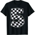 thumbnail image 1 of 5 year old pit crew Boy car racing 5th birthday race car T-Shirt, 1 of 3
