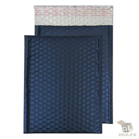 50 #0 Matte Metallic Blue Poly Bubble Mailers Padded Shipping Envelopes 6" x 10"