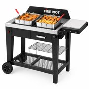 50,000 BTU Outdoor Wok Burner & Propane Fryer Station with 12.6-Inch Carbon Steel Wok, Heavy-Duty High-Heat Cooker for Stir-Fry, Boiling & Outdoor Cooking
