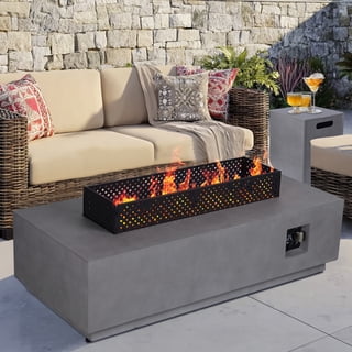 50,000 BTU Propane Fire Pit, 42 inch Gas Fire Pit Table, Firepits for Outside with Tank Cover, Rain Cover, CSA Certified, Gray