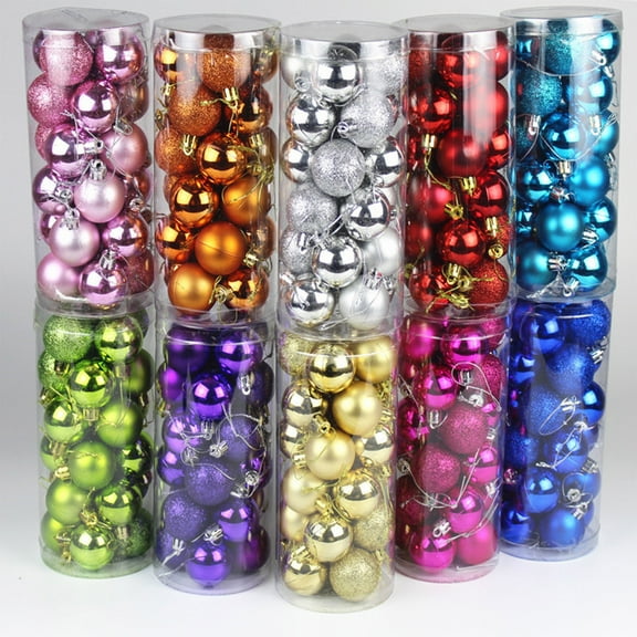 50% 0ff Clearance! Outdoor Christmas Decorations Christmas Xmas Tree Bauble 6cm Hanging Home Party Ornament Decor 24PCS