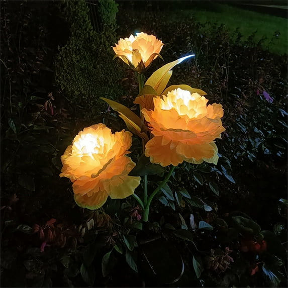 50% 0ff Clearance! Solar Flower Lamp Peony Simulation Flower Lights LED Garden Decorative Lights(pink)