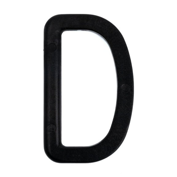50 - 1 1/2 inch Black Plastic D-Rings