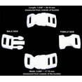 thumbnail image 1 of 50 - 1/2 inch White Economy Contoured Side Release Plastic Buckles, 1 of 1