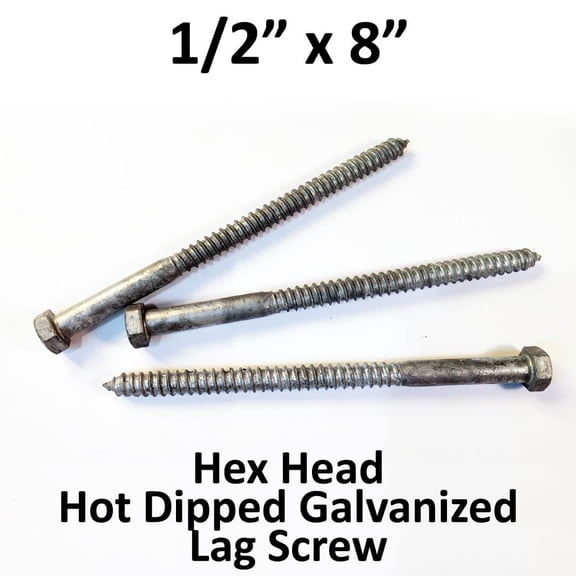 (50) 1/2" x 8" Lag Screws Galvanized