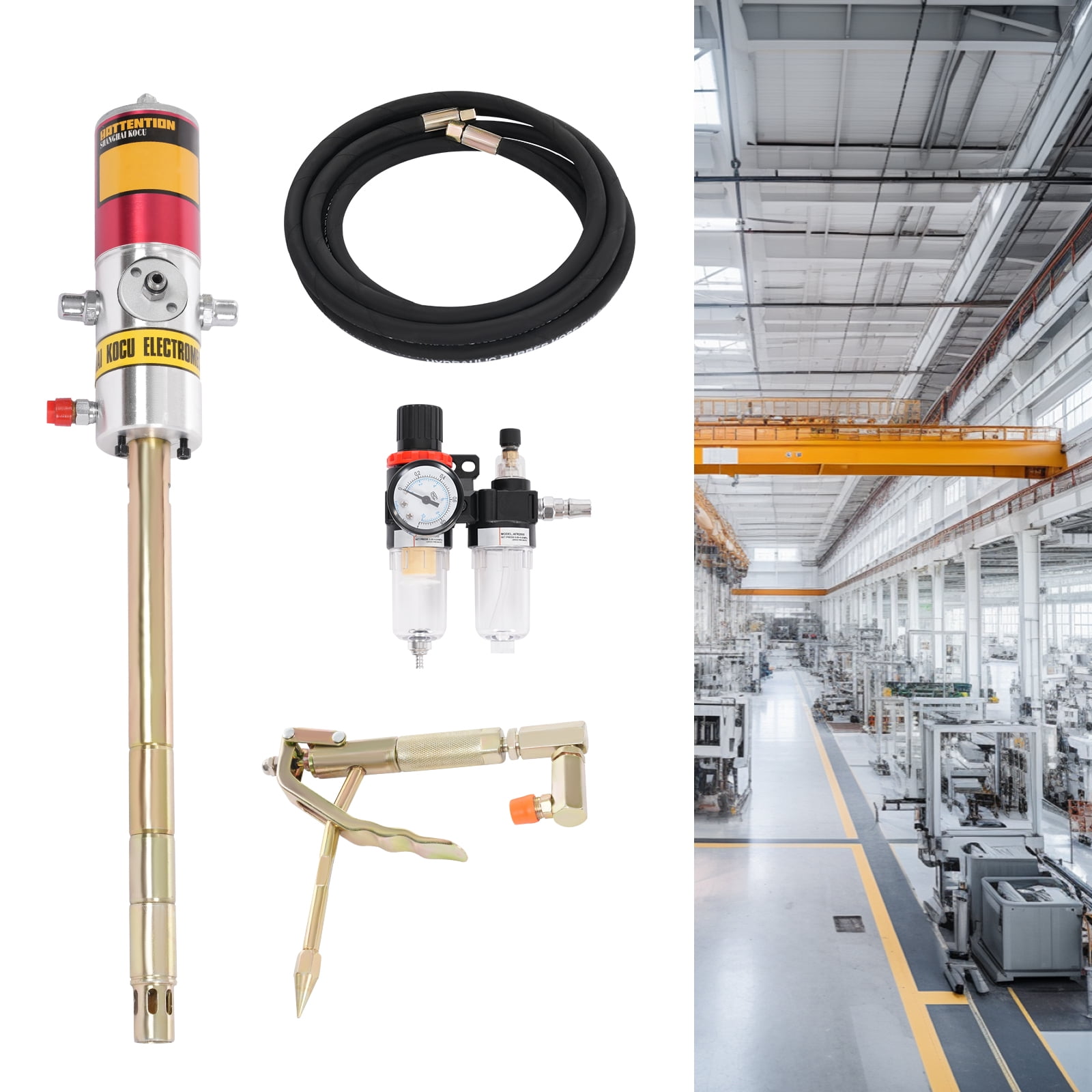 50:1 Air Operated Pneumatic grease gun Pump Drum Pump Heavy Duty 35mm 30-40MPa