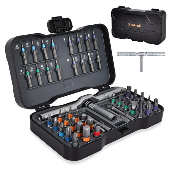 50 in 1 Magnetic Ratchet Screwdriver Set, S2 Alloy Steel Precision Bits Multi Bit Screwdriver Kit, Portable Repair Tool Set for Home, Electronics, Phone, Laptop, Eyeglass, Car, Bike & DIY