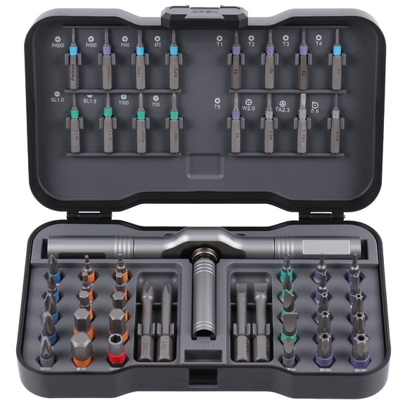 50 in 1 Magnetic Screwdriver Set, Multi Bit Magnetic Drive with Ratchet Handle, DIY Ratchet Screwdriver Set, Portable Repair Tool Kit for Furniture, Computer, Bicycle