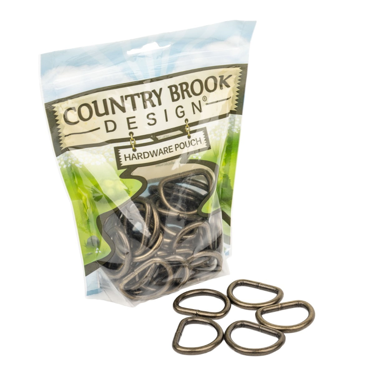 Country Brook Design® 1 Inch Antique Brass Heavy Welded D-Rings, 50 Pack