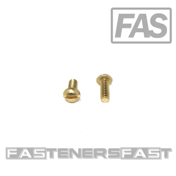 (50) 10-24X1/2 Brass Slotted Round Head Machine Screws #10-24 - Solid Brass