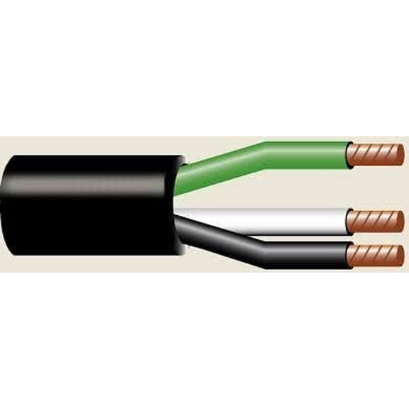 50' 10/3 SOOW SO Portable Power Cord Cable UL Approved, 10 AWG 3 Conductor Heavy Duty Rubber Cable, 600V, Black, Flexible$$Tools & Hardware Other