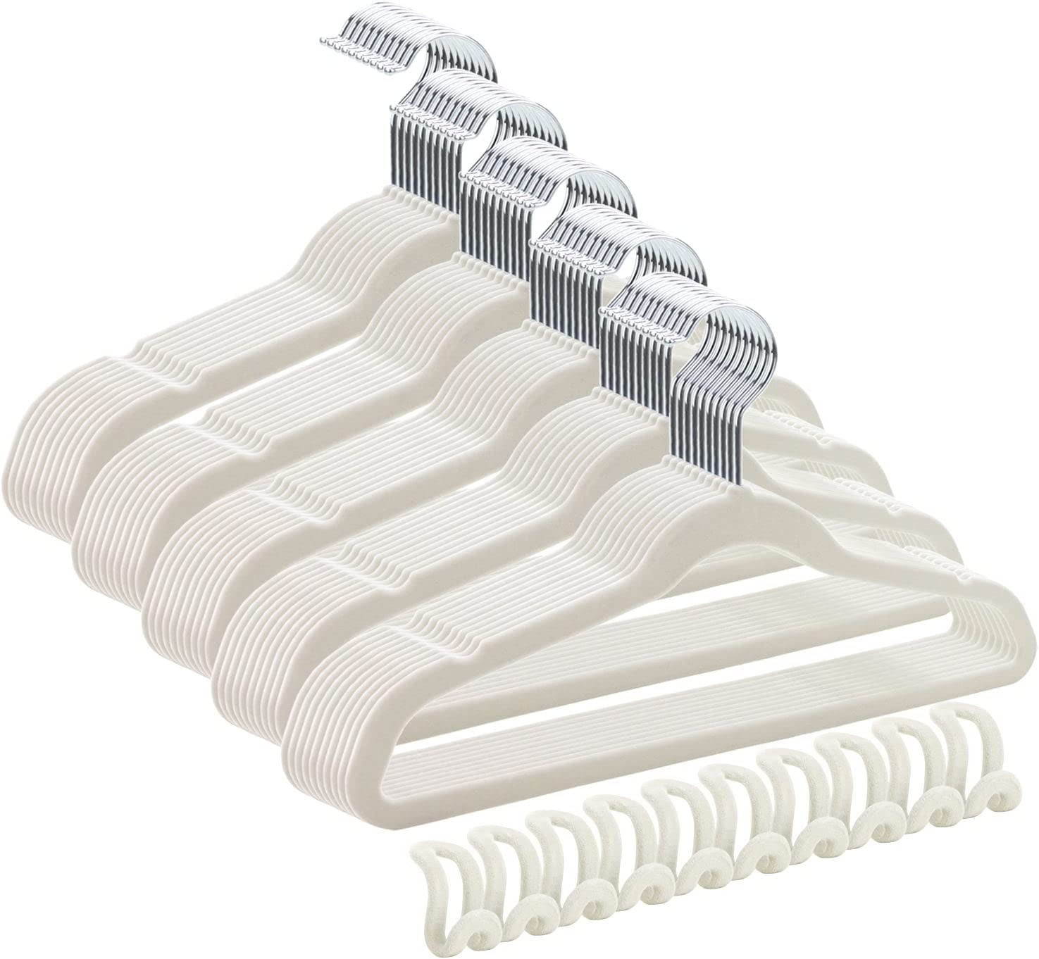 50+10 Pack NonSlip Velvet Hangers Save Space with Heavy Duty Suit Clothes Hanger Set Anti