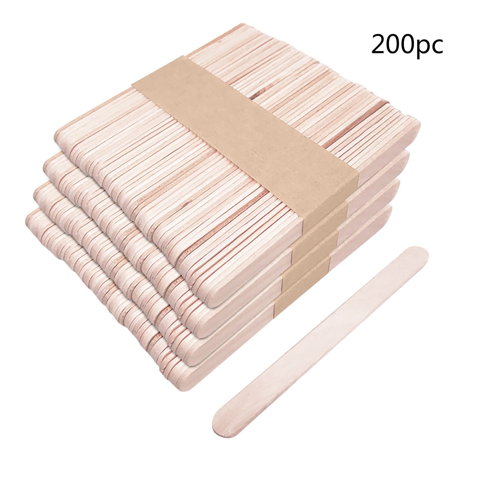 50/100/150 /200/300Count] Wooden Multi-Purpose Popsicle Sticks ,Craft,  ICES, Ice Cream, Wax, Waxing, Tongue Depressor Wood Sticks *4PCS 