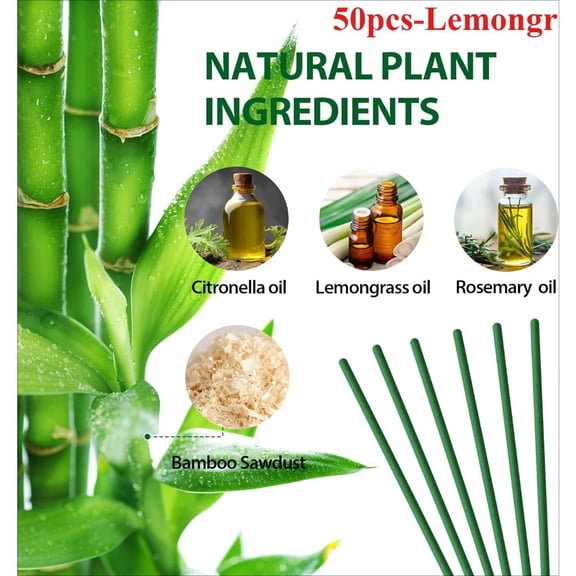 50/100/150/200pc Mosquito Repellent Outdoor Patio Citronella Oil Mosquito Incense Sticks Natural Organic Mosquito Barrier Mosquito Repeller for Backyard Travel Camping Indoors Gnat Mosquito C