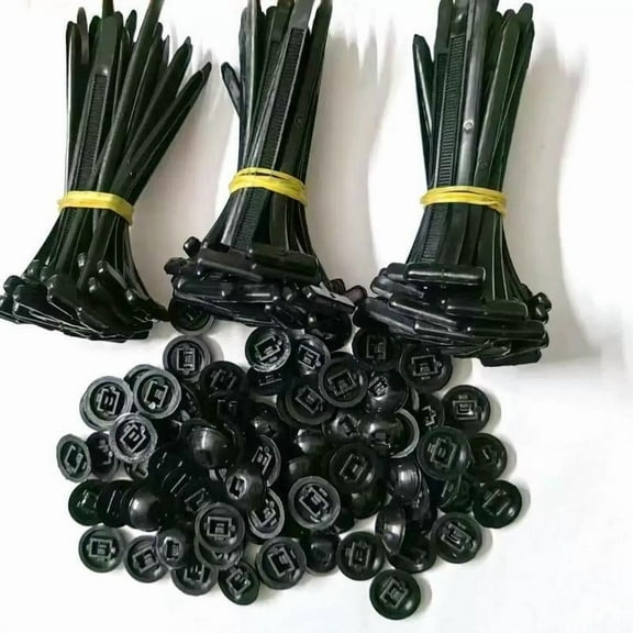 100 Pcs UV Resistant Nylon Cable Ties - Multifunctional Pin & Button Zip Ties for Car & Daily Repair