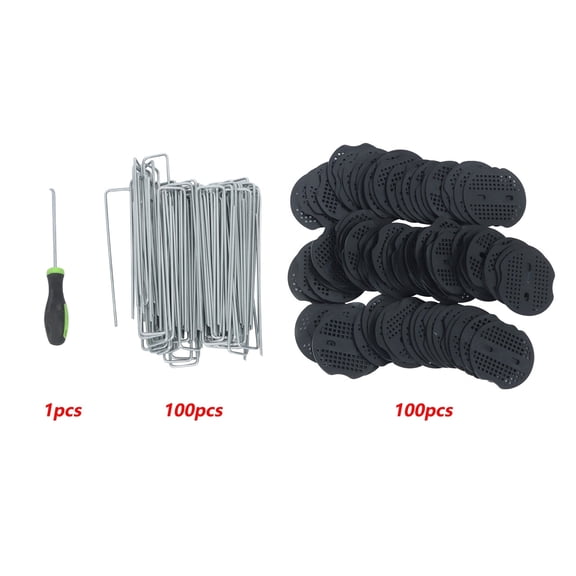 50/100/200 Pack With Mats & Hook Stainless Garden Stakes Landscape Staples Set