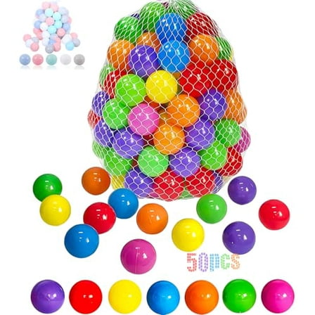 50 100 200 Soft Plastic Ball Pit Balls for Kids,Gift for Baby Toddler Birthday Christmas,Ball Pit Play Tent,Baby Kiddie Pool Water Toys,Party Decoration