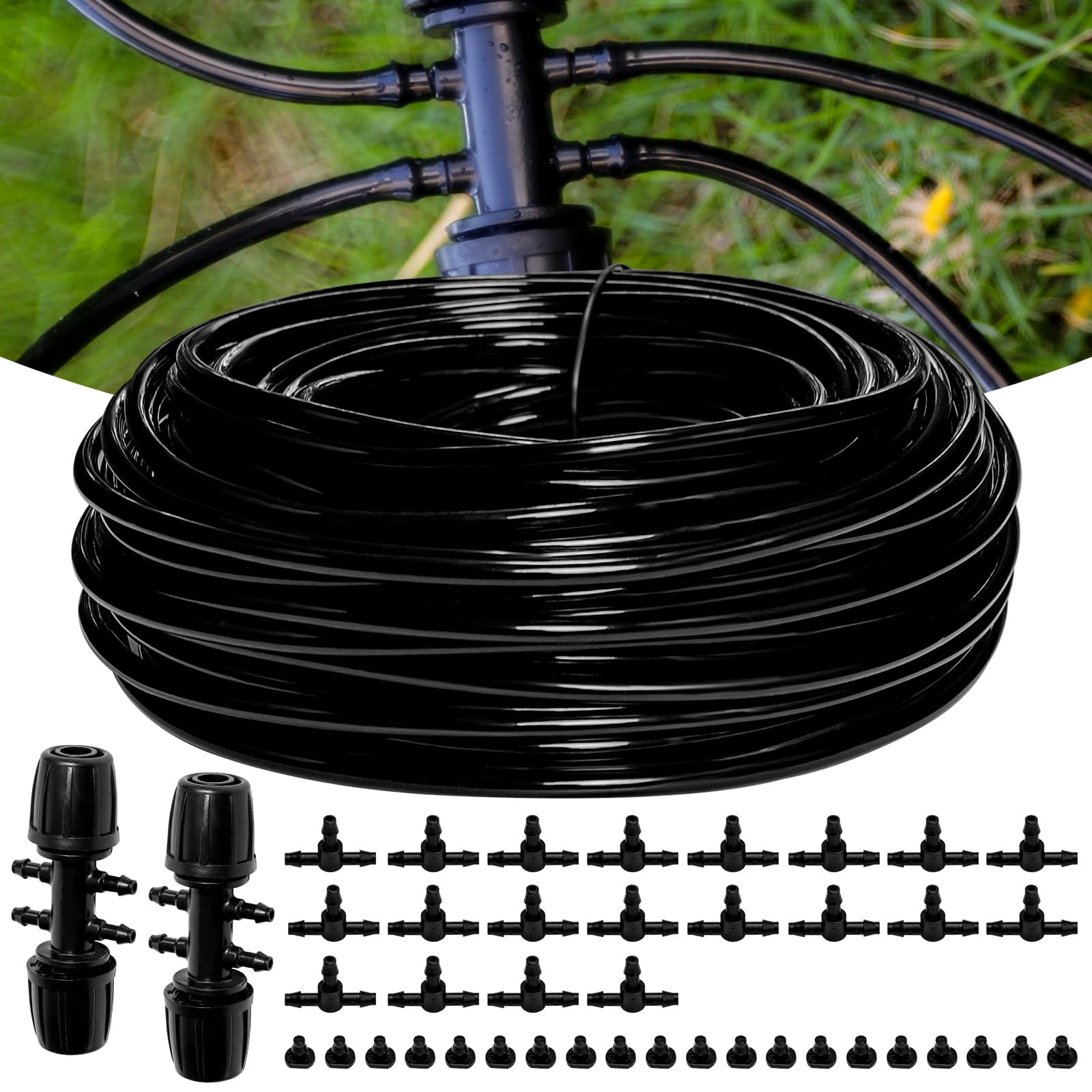 50/ 100/ 240FT Drip Irrigation System Kit Automatic Garden Watering System for Plant Greenhouse Yard Lawn