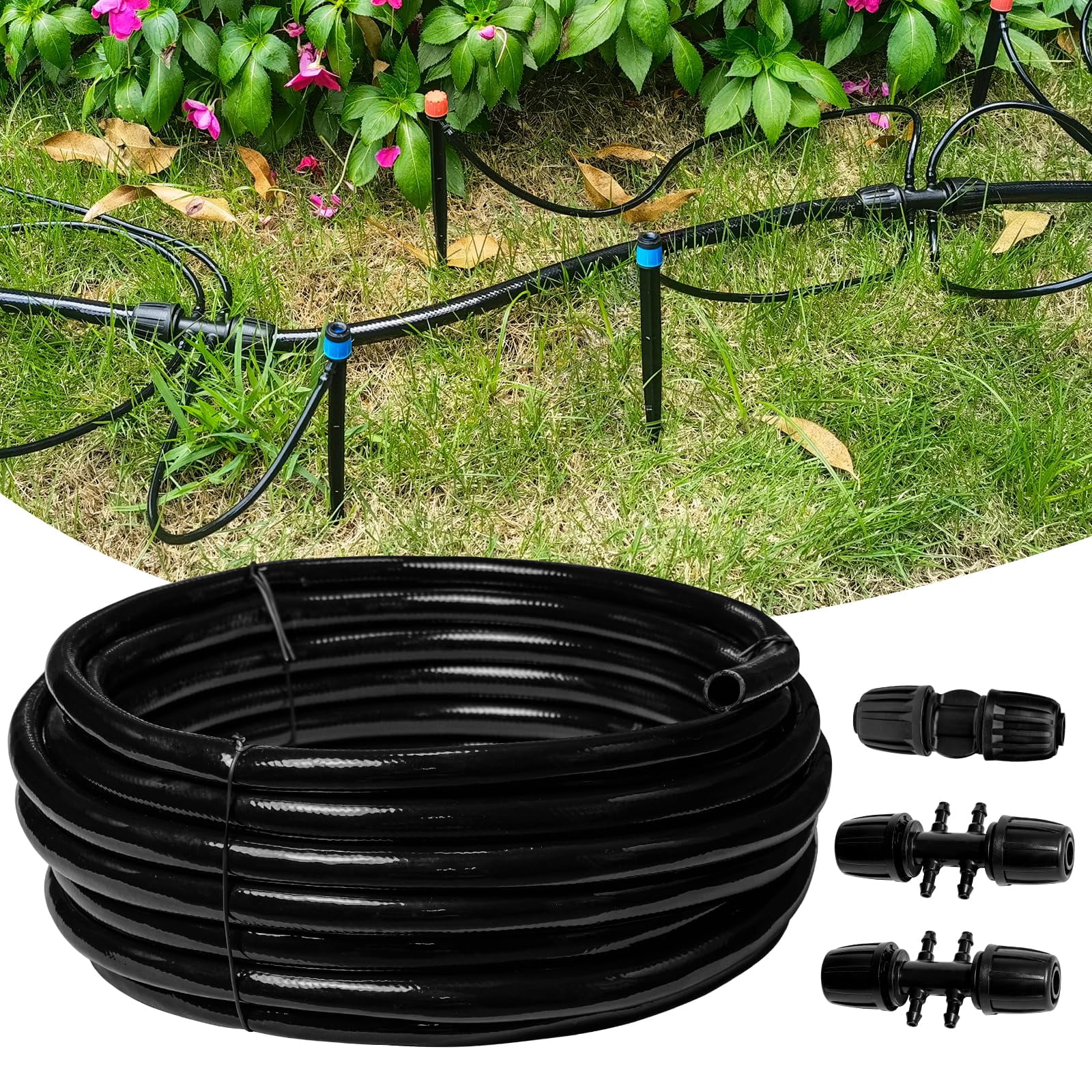 50/ 100/ 240FT Drip Irrigation System Kit Automatic Garden Watering System for Plant Greenhouse Yard Lawn