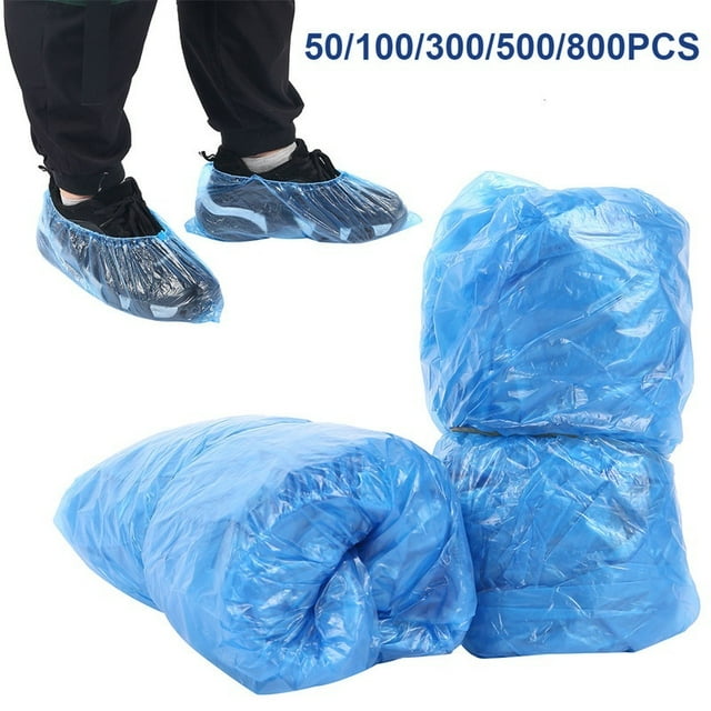 50/100/300/500/800PCS Plastic Disposable Shoe Covers Medical Waterproof