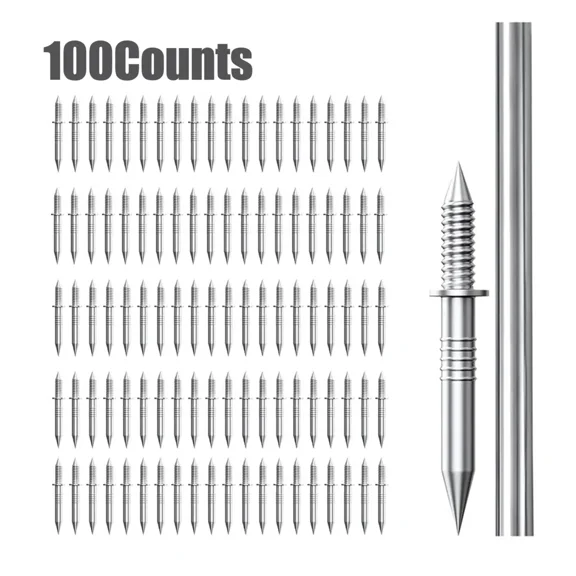 50/100 PCS Double-Headed Skirting Thread Seamless Nail,Non Marking,Seamless Baseboard Screws,Seamless Skirting Line Nail for Solid Wood Baseboard, Invisible Security Screws with Nail Specific Sleeve.