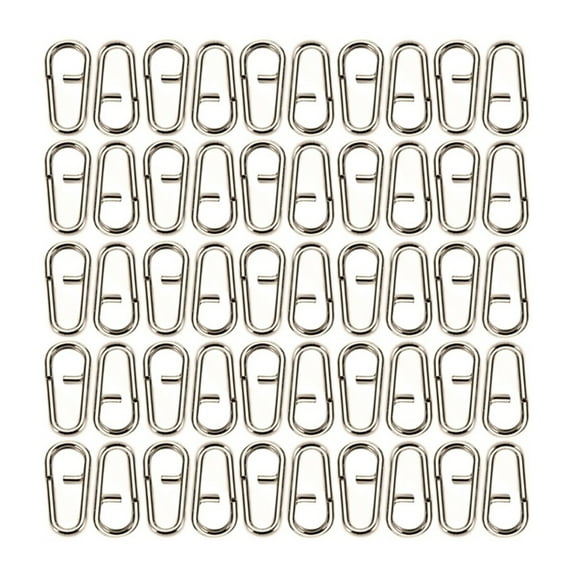 50/100 Pcs Saltwater Fishing Oval Split Rings Swivels Snap Stainless Steel Rings Fishing Lures Connectors Durable