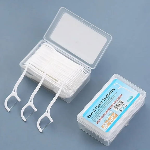 50/100 Pcs/box Floss Toothpick Set Interdental Brush Dental Floss Pick Portable Toothpick Floss Teeth Cleaner With Storage Tube