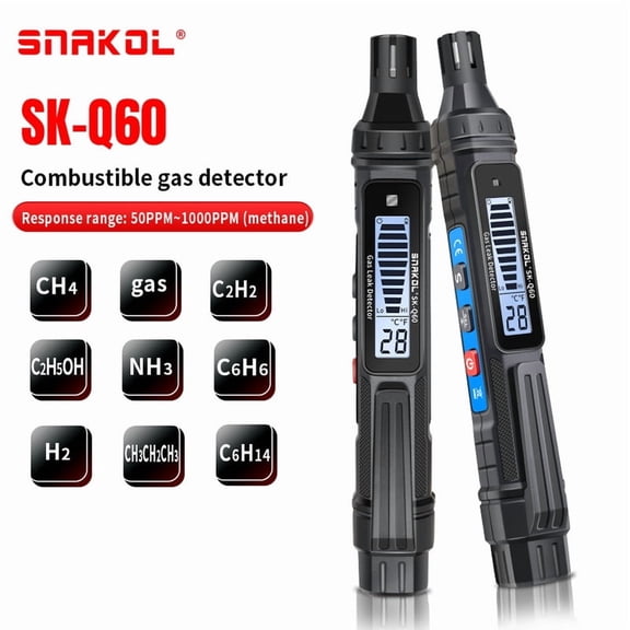 50-1000 ppm Range Combustible Gas Detector with Indicator Light Alarm, Backlight/Real Time Temperature, Rapid Response