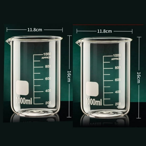 50/1000ML 2PCS Glass Measuring Cup Durable Clear Scale Jugs Heat-resisting Laboratory Beaker Kitchen Baking Liquid Container