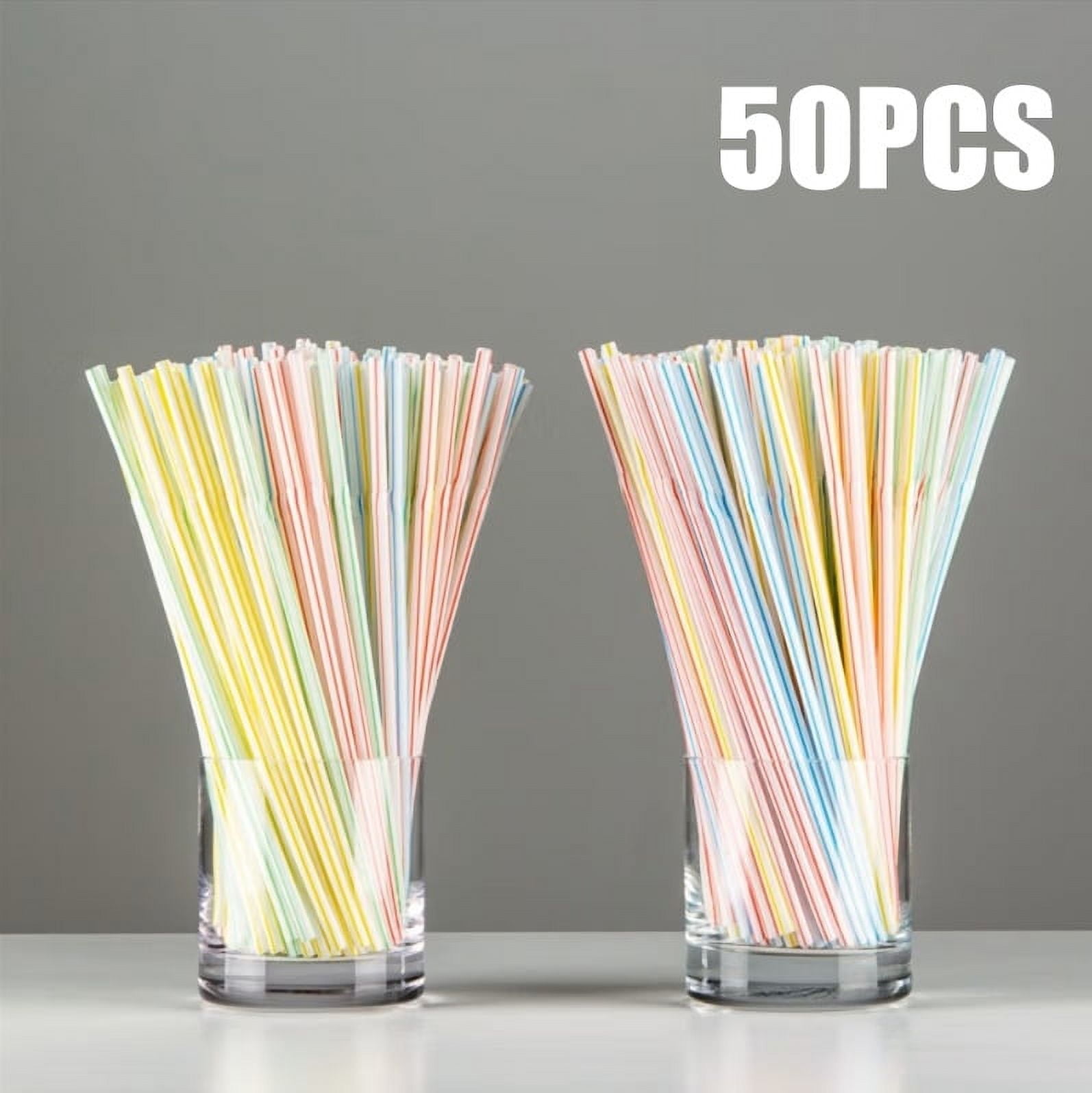 50-1000Pcs Drinking Straws Colorful & Black rietjes Flexible Wedding ...