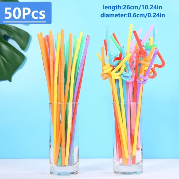 50-1000Pcs Foldable Multicolor Drinking Straws Pajitas Plastique Beverage Straw For Party Bar Wedding Kitchen Home Accessories