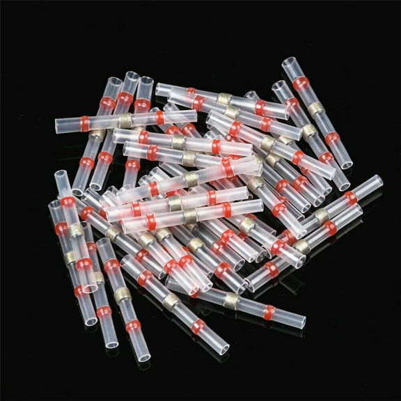 50/100PCS Solder Seal Sleeve Heat Shrink Butt Wire Connectors Terminals Waterproof