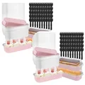 50/100Pack Mini Loaf Pans with Lids and Spoons 200ml Rectangle Aluminum Foil Oven Cake Container Baking Bread Muffin Dessert Tin (100Pack Pink)