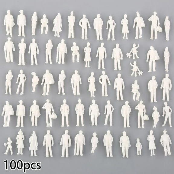 50/100Pcs 1:75 Scale Miniature People Model White Figures For Architectural Building Sand Table Railway Scene Layout Diorama Kit