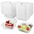 thumbnail image 1 of 50/100Pcs Cake Dessert Slice Box Cupcake Container with Lid Stackable Clear Square Sandwich Storage Packing Box Party Supplies, 1 of 9
