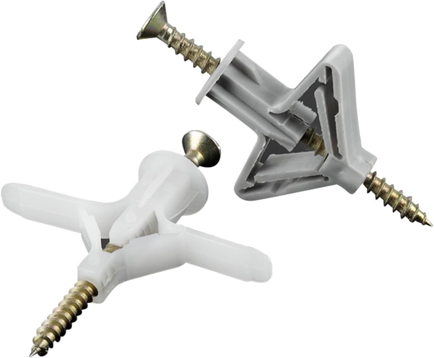 50/100Pcs Expansion Drywall Anchor Kit with Screws Self Drilling Wall