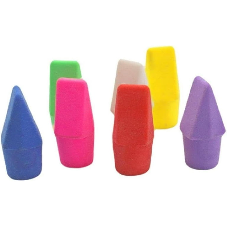 50/100pcs Erasers Pencil Top Eraser Caps Chisel Shape Pencil Eraser Toppers Student Painting Correction Supplies Rubber Eraser Caps for Pencils