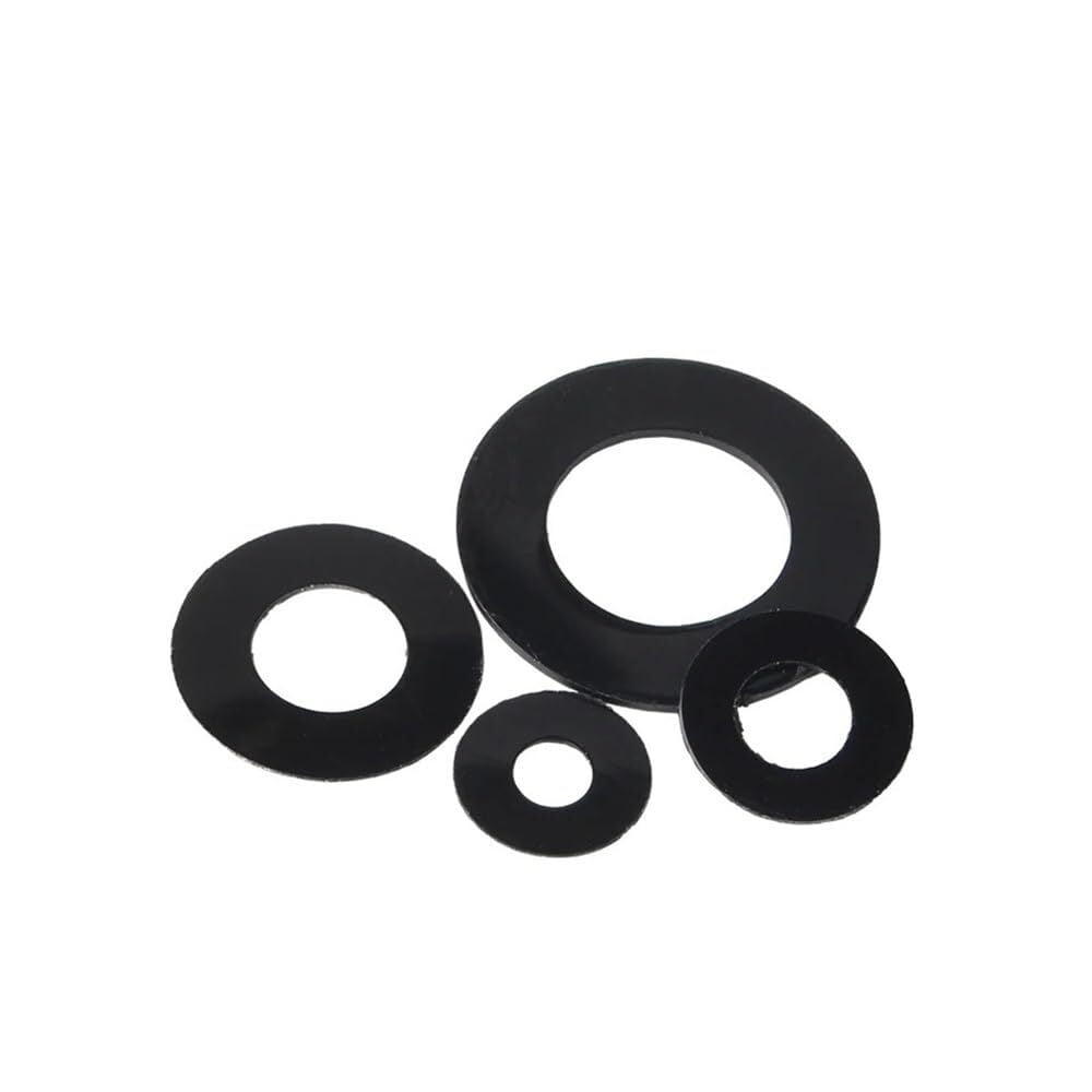 50 100pcs 0 3 0 5 0 8mm black white plastic nylon ultrathin washer flat