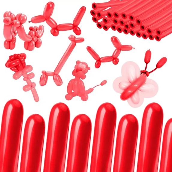 50/100pcs 260 Balloons Long Modelling Balloons for Kids Birthday Decoration, 100% Biodegradable Latex Balloons, Safe and Non-Toxic, Perfect for Party Decorations, Arts and Crafts