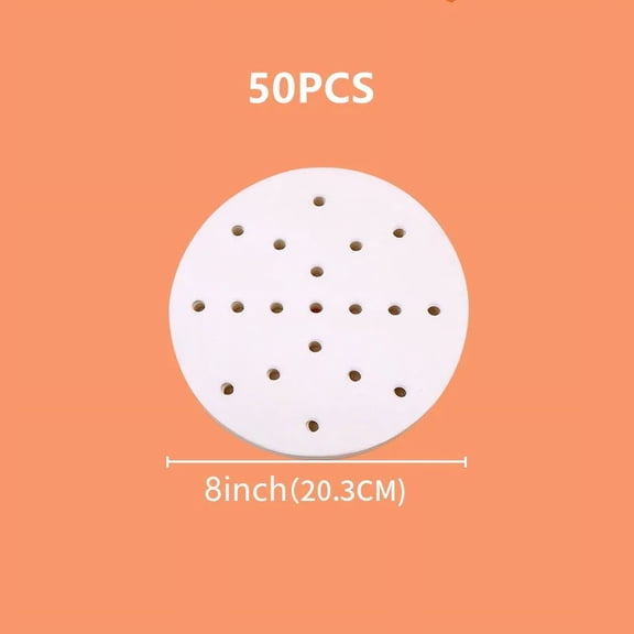 50/100pcs 7/8/9 Inch Air Fryer Round Air Fryer Paper Liners Disposable Baking Sheets Perforated Parchment Papers Steamer Mat