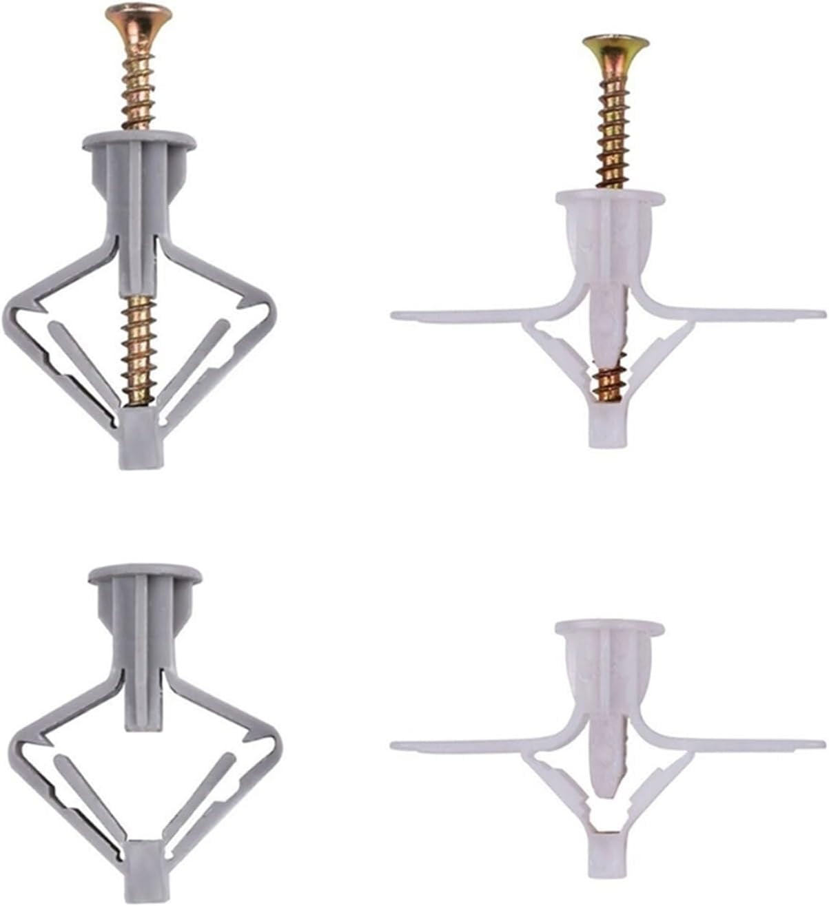 50/100pcs Expansion Drywall Anchors Kit Aircraft Shape Anchors Pierced