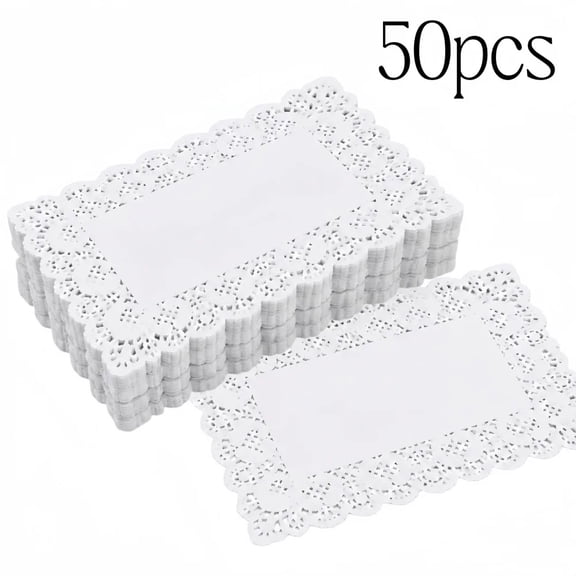 50/100pcs Placemats Paper Doily Lace Brim Cupcake Pad for Fried Food Dessert Party Wedding Table Decor Kitchen Baking Utensils