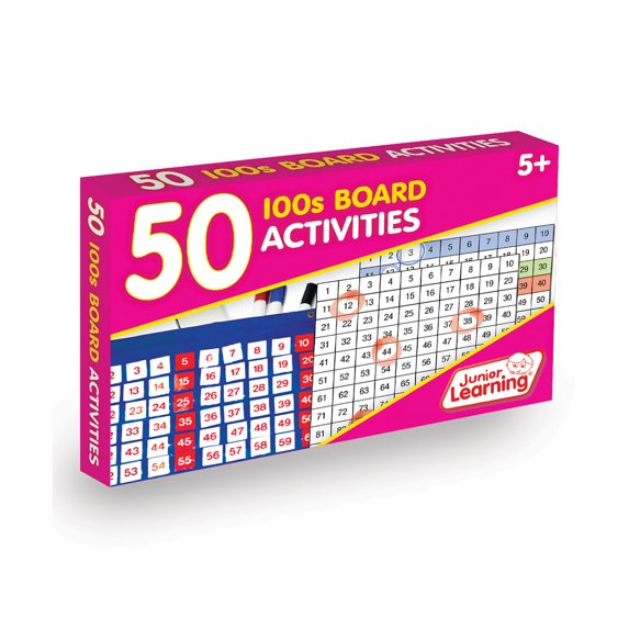 50 100s Board Activities Junior Learning for Ages 5-8 Kindergarten Grade 2 Learning, Math, Numbers, Hundreds, Perfect for Home School, Educational Resources
