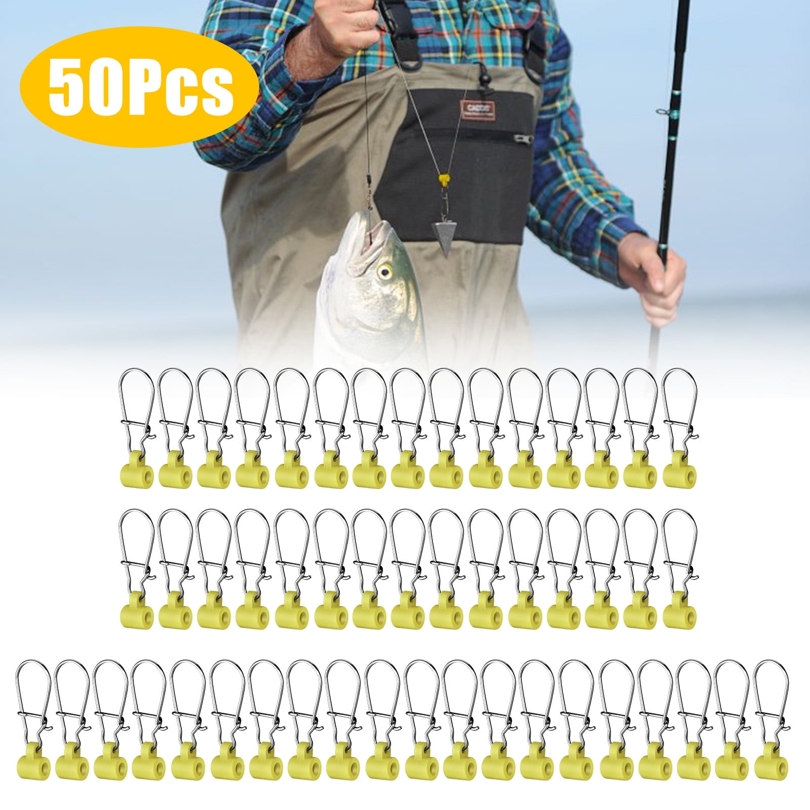 50/100x Heavy Duty Fishing Sinker Slide Duo Lock Snap Fish Finder