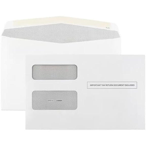 50 1099 MISC Tax Envelopes 2025, Designed for printed 1099 Laser Forms - Misc - 1098-1099-R - DIV - INT Laser Forms from Quickbooks or Similar Softwares, Security Tinted, Gummed Flap, 50 Envelopes