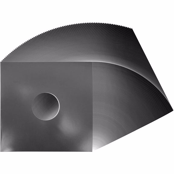 (50) 12" Colored Vinyl Record Jackets with Center Hole - Glossy Gray 12JWGYHH
