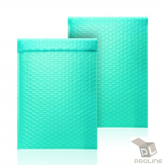 50 #2 8.5" x 12" Teal Poly Bubble Padded Shipping Mailers